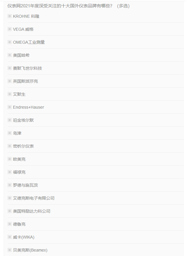 仪表网2021年度深受关注的十大国内外仪表品牌投票开始(图2)
